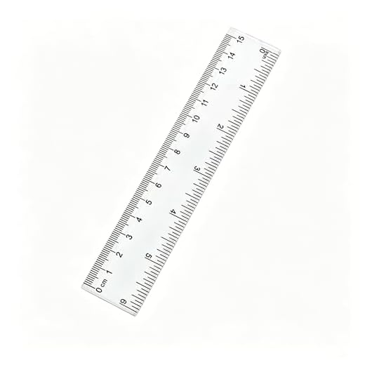 Clear Plastic Ruler Double Sided Graduation with Centimeter Markings for School, Office, Drawing and Crafting, 15cm