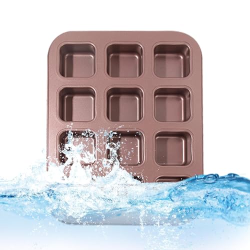 - Sartén brownie con separadores | Molde de metal para cupcake antiadherente con múltiples rejillas | Suministros para hornear brownies, tostadas, postres, pasteles cuadrados