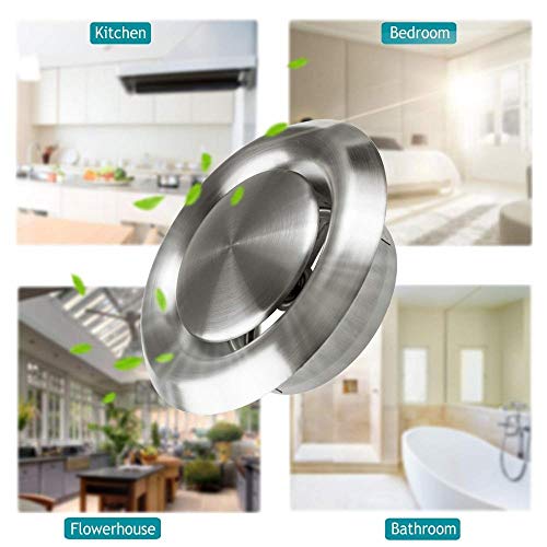 Rejilla redonda de ventilación de acero inoxidable de 6 pulgadas para extracción de aire en pared o techo miniatura 5