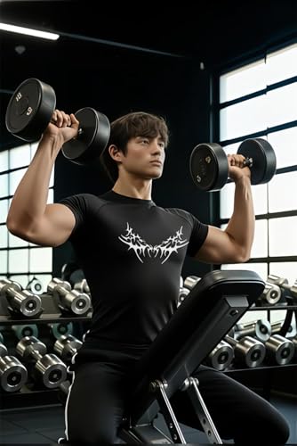 Image of Men Polyster Lycra Printed Half Sleeves Compression T-Shirt for Gym