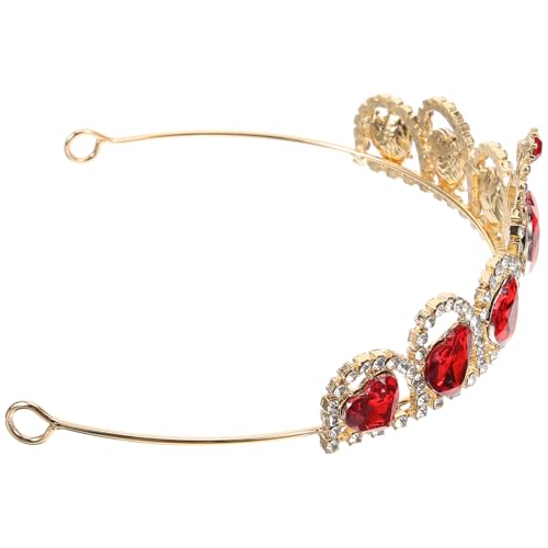 Hohopeti Corona de Corazón Naranja para Mujer Diadema Pedrería de Cristal Tocado Nupcial Elegante para Bodas y Fiestas Accesorio para Cabello Diseño Retro y Brillante