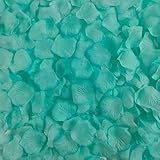 ATFL 0.45LB Blue Faux Silk Rose Petals for Romantic Night for Him,2500 Pcs Blue Flower Petals,Artificial Fake Silk Rose Flower Pedals for Wedding Decorations(Tiffany,2.3'')