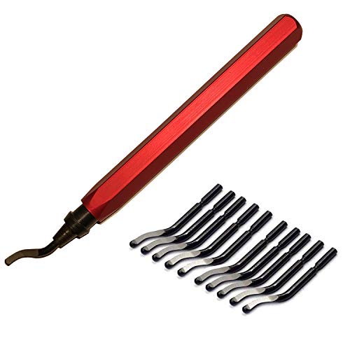 MAVAST Aluminum Deburring Tool with 11 High-Speed Steel (Red)