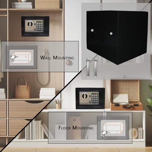 Yuanshikj Electronic Deluxe Digital Security Safe Box Key Keypad Lock Home Office Hotel Business Jewelry Gun Cash Use Storage money (BLACK)