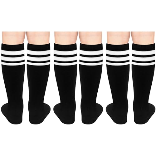 Image of Olreco 3 Pack Toddler Soccer Socks Kids Baseball Socks Boys Girls Softball Sock Youth Football Sock Athletic Accessories