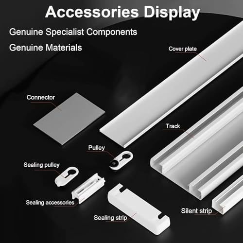 Riel de cortina de aluminio gris de 420 cm: sistema moderno de doble capa 8