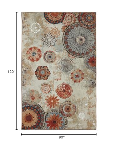 Tapete decorativo floral Alexa Medallion 7'6" x 10' miniatura 2