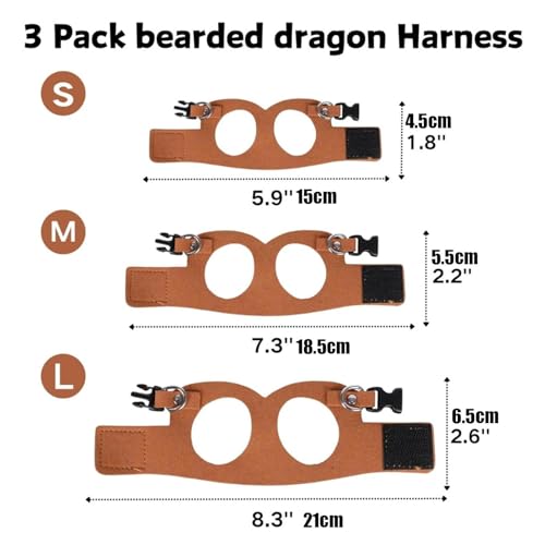 Arnés de dragón barbudo chaleco para caminar reptiles correa ajustable animales pequeños 3