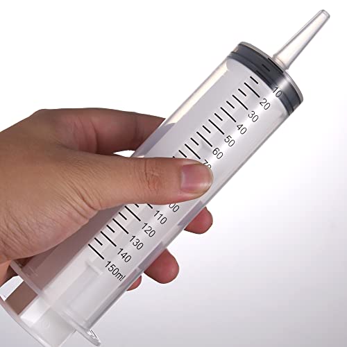 Image of 3 PCS 150 ML Large syringes , Plastic Garden Industrial syringes for Scientific Labs, Measuring, Watering, Refilling,Filtration Multiple Uses