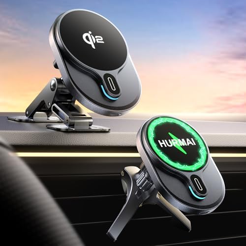 for Qi2 15W MagSafe Car Mount Charger,Dash & Vent Wireless Cars Mount Charger Phone Holder Mounts for iPhone Air/17/16/15/14/13/12, Galaxy S25, Fast Charging for Magnetic iPhone Car Accessories