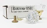Rousso's Reproduction Crystal Glass Knob Set- Non-Turning Faux Dummy Surface Mount for 1 Side of 2 D