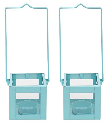 ELAN Orthodox Tealight Holder, Metal Votives, Set of 2 (Aqua)