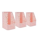 Saim Plastic Hollow Pattern Desktop Organizer Storage Box, Letter Size File or Smaller Magazines Holder Desk Storage Container