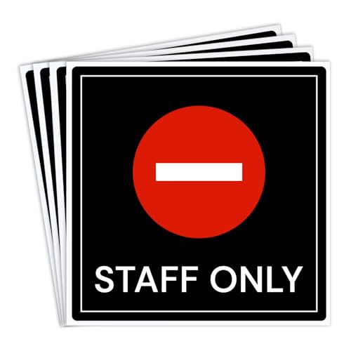 Plaque Staff Only en PVC autocollant pour délimiter l'accès aux bureaux