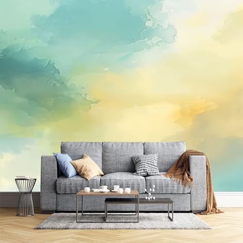 Papier peint panoramique nature aquarelle abstraite tableau mural haut de gamme