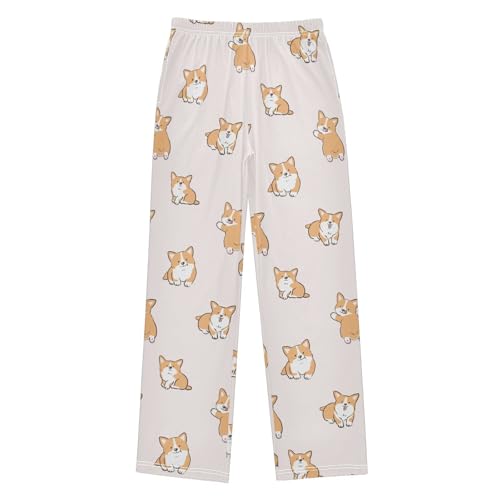 Boys' Pants Cute Corgi Dog Long Bottoms Jogger Pants Elastic Waist Trousers with Pockets S-XL