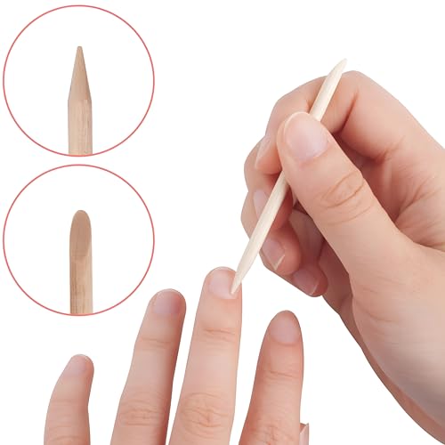 Trendy Look 24 Pcs Orange Wood Nail Sticks Double Sided Cuticle Pusher Remover Manicure Pedicure Tool - Image 3