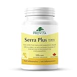 Serra Plus Forte - Anti-inflammatory Support by Provita |Serrapeptase 120,000, Curcumin, Bromelain | Proteolytic Enzymes | Helps Reduce Pain, Swelling & Inflammation | 120 Capsules