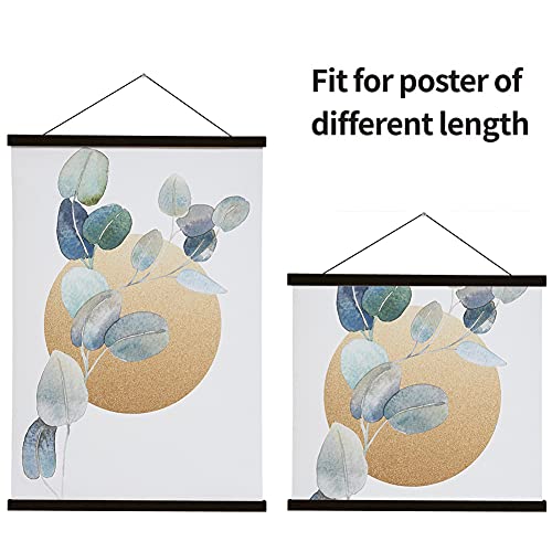 Sweehome Wooden Magnetic Poster Hanger, 18 Inch Magnetic Poster Frame Hanger, 10X18 12X18 18X24 Poster Hanger For Pictures, Photos, Maps, Canvas Artwork And Scrolls (Black, 18") #TOP1