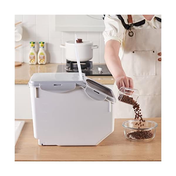 Pet Food Storage Container with Measuring Cup