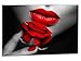 Produktbild kunst-discounter Leinwandbild auf Keilrahmen A05213 SEXY Lips & Roses ROT Deko 120 x 80 cm