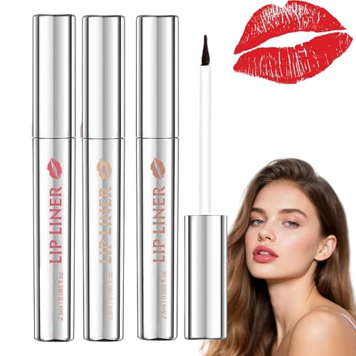 3 Color Peel Off Lip Stain Set,Lip Liner Stain with Silky Texture,Long Lasting Waterproof Lip Tint,Precise Application for Plump Lip Makeup,Easy to Use Gift for All People,Lightweight Smooth