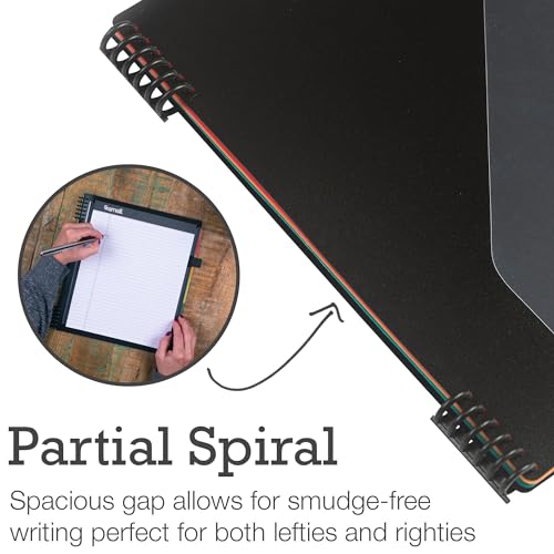 Image of Samsill Spiral Folder Organizer - 5 Dividers & 10 Pockets with Notepad Holder, Multi Pocket Color Cordinated Folder Binder with Customizable Tabs, Document Organizer (Left Handed, Fashion)