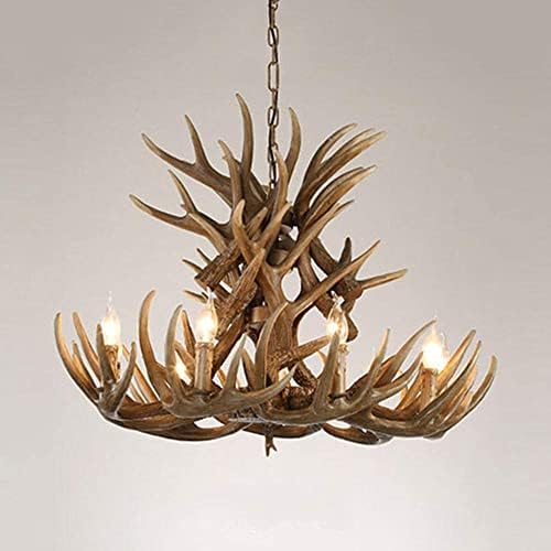 DMUNIZ Chandeliers Chandelier Resin Antler,Farmhouse Vintage Rustic Candle Ceiling/9 Lights