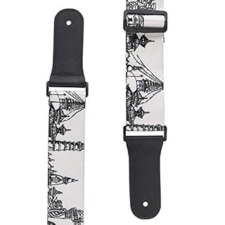 Sangle de guitare en cuir, sangle de guitare réglable motif noir blanc pour basse, guitare folk - Les Beatles, Paul McCartney, John Lennon, RIngo Starr, George Harrison Sangle de guitare en cuir, sangle de guitare réglable motif noir blanc pour basse, guitare folk – Image 6