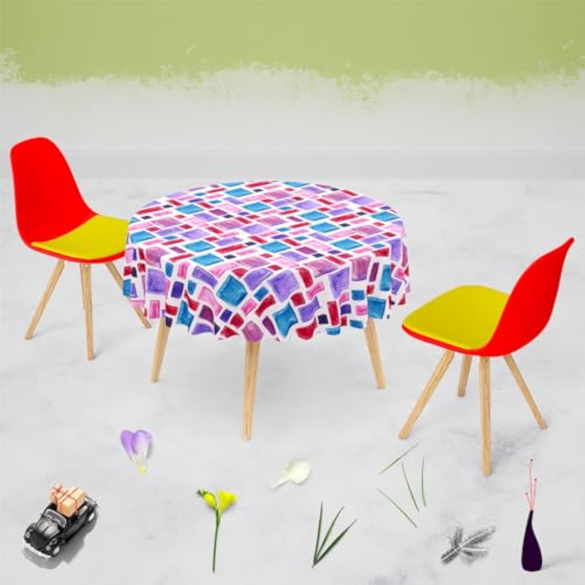Watercolor Pattern D2 Table Cloth Cover for Dining & Center Table
