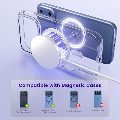 Image of MagSafe 25W Wireless Charger for Apple Magnetic Fast Charging Pad | Compatible for iPhone 17 17e 16 16e 15 14 13 12 Pro Max - AirPods-Slim Portable for Travel Bedside Office - 1 Pack, White