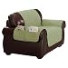 Quickfit Reynold Durable Quality Reversible Water Resistant Cover for Dogs, Kids, Pets-Sofa Slipcover for Couch, Recliner, Loveseat or Chair, Sage-Chocolate