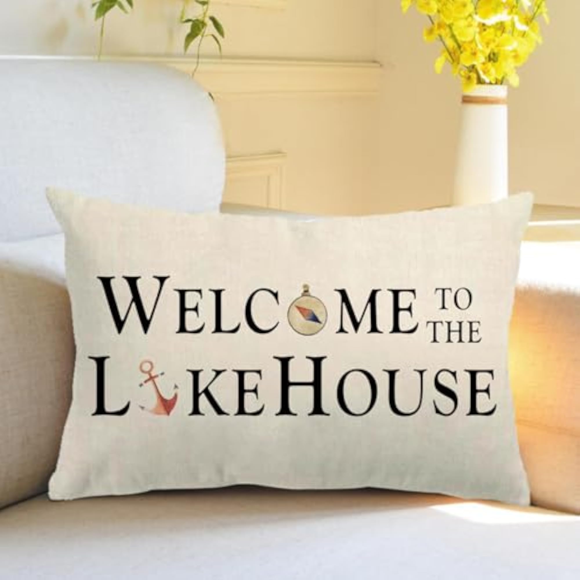 Lake House Decor Pillow Covers, Double-sided Printed
