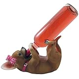 Pretty in Pink Girl Chihuahua Wine Bottle Holder Sculpture in Dog Statues and Figurines As Decorative Bar Tabletop Wine Racks & Stands or Southwestern Kitchen Decor Gifts for Women