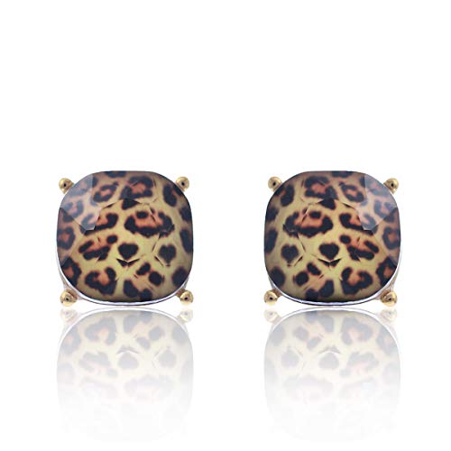 Beautiful Gemstone Earrings for Women - Dainty Cushion Cut Matching Acrylic Gemstones with Stainless Steel Posts - Simple, Delicate Gems - Stud Earrings in an Open-Back Setting