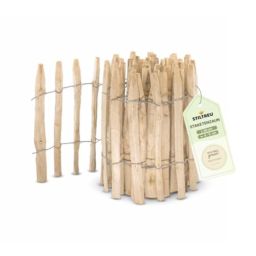 STILTREU® Englischer Staketenzaun Kastanie - Länge 5 Meter...