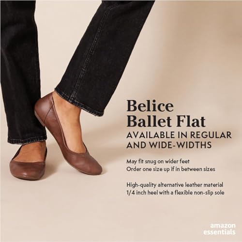 image for Amazon Essentials Women's Belice Slip On Ballet Flat, Dark Blue, 13