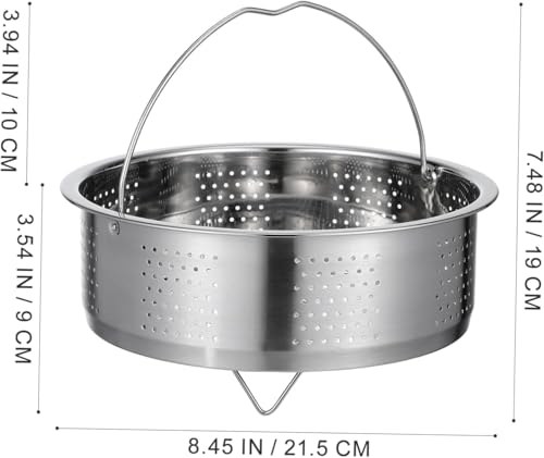Image of Steamer Basket Metal Insert Steaming Rack For Rice Cooker Steamer Basket With Handle For Vegetables, Fish, Seafood Cooking Warmer Kitchen Strainer Kitchen Cookware Silver (1ps /20 * 9 * 7 CM)