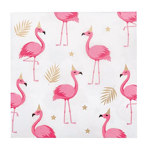 Boland 52498 - Party-Servietten Flamingo, 20 Stück, 33 x 33 cm, Mundtuch, Tisch-Dekoration, 100 % Papier, Geburtstag, Mottoparty