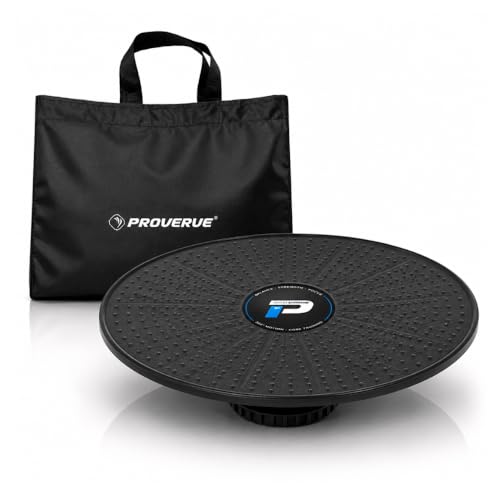 Image of Adjustable Balance Board for Core Training & Fitness - 17x17 Wobble Board with Anti-Slip Rubber Base & Carry Case, Black - Exercise Equipment for Stability, Physical Therapy & Workout