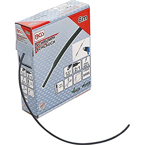 BGS Schrumpfschlauch-Box - schwarz - Ø 3 mm - 8 m