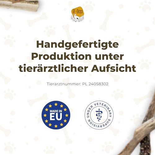 RF-Deer Hundesnack Rothirsch Geweih Kausnack - XXL Hard Plus, Hirschgeweih für Hunde, 100% Natürlicher, Kauspielzeug Hund, Hundespielzeug Kauknochen für Genuss und Zahnpflege - 1 Stück