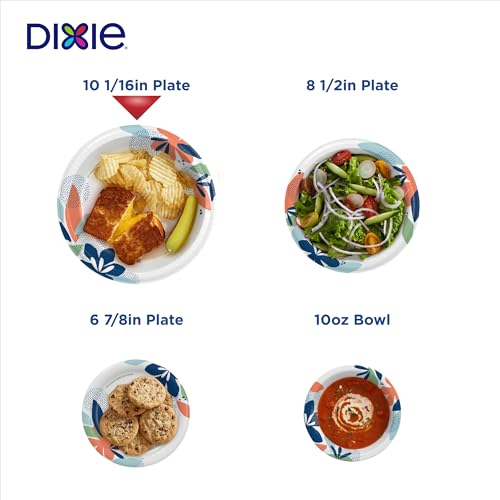 Dixie Large Paper Plates, 10 Inch, 204 Count, 2X Stronger*, Microwave-Safe, Soak-Proof, Cut Resistant, Disposable Plates For Everyday Breakfast, Lunch, & Dinner Meals - Image 7