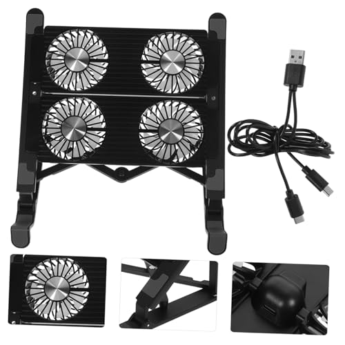 Base refrigerada para laptop ajustable con ventiladores USB, soporte ergonómico para notebook, ideal para gaming y uso prolongado miniatura 3