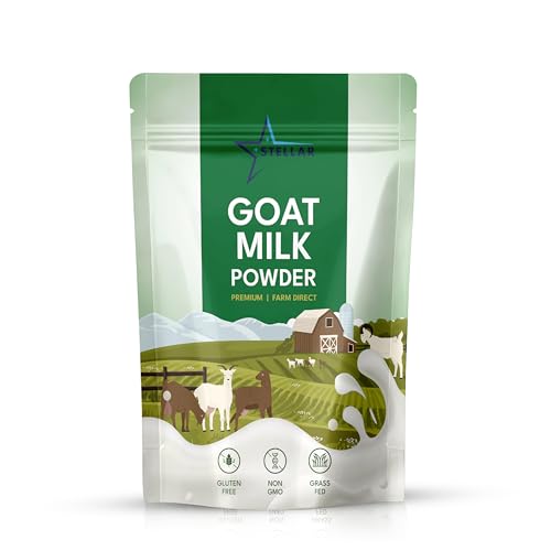 Stellar Goat Milk Powder \u2013 2 lb | Grass-Fed from Australia | Easy to Digest, High in Protein, Calcium &amp; Probiotics | Pure, Non-GMO, Gluten-Free, Pet Friendly, No Additives