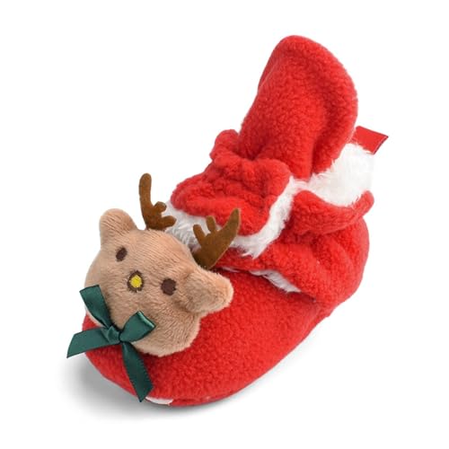 sfdgfhyf Cartoon Shoes for Toddler Infant Christmas Booties Soft Baby Santa Winter Warm Fleece Slippers Snow Boots Crib2