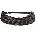 Coolcos Elastic Synthetic Chunky Hair Braid 5 Strands Braids Hair Headbands Plaited Braided Headband (4A Brown)
