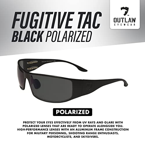 Image of OutLaw Eyewear Fugitive Aluminum Tactical and Motorcycle Sunglass, ANSI Z87.1 Impact Protection USA