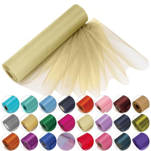 Chancery Chair Covers 29Cm X 26M Sheer Organza Roll Ivory - Perfect As Christmas Decorations, Table Runners Or Chair Sashes Fabric