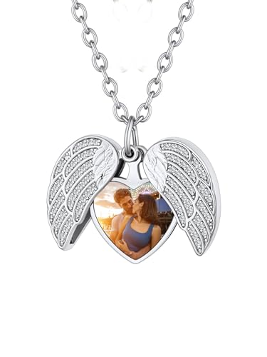 Custom4U Collier Personnalisé Photo Acier Inoxydable,Médaillon Ai...
